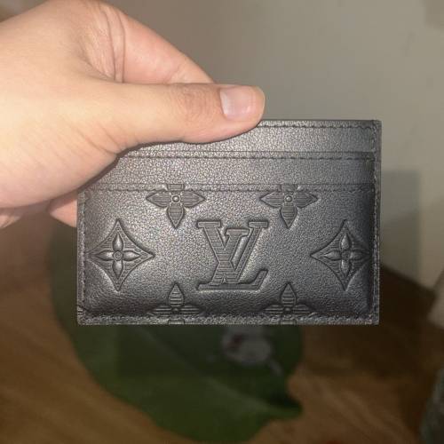 Lv卡夾黑色壓花條紋
