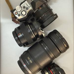 Olympus EM5ii Panasonic 100-300 Leica 25mm f1.4 Samyang 7.5mm f3.5