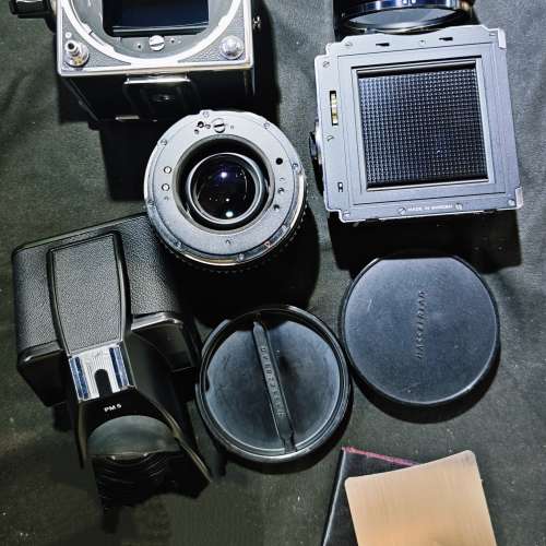 hasselblad 哈蘇 500C/M 機 500cm +CT 80/2.8 鏡 + A12 菲林後背 有罩/前後蓋 機背...