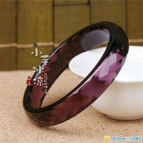 全新紫色水晶玻璃手鐲 包平郵