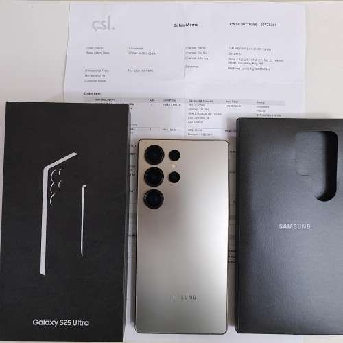 極錫機,512GB,香港行貨,鈦金屬灰色Samsung s25u s25 ultra dual 雙卡 5G, 有盒有單