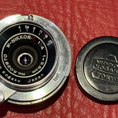 Nikon Nippon Kogaku W-Nikkor.C 2.5cm 25mm f4 Lens ltm L39 with adapter to M