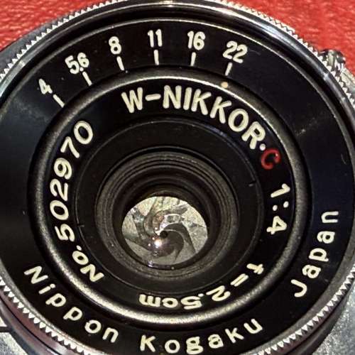 Nikon Nippon Kogaku W-Nikkor.C 2.5cm 25mm f4 Lens ltm L39 with adapter to M