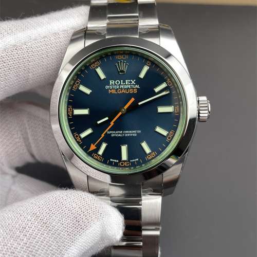 Rolex 勞力士 Milgauss m116400gv-0002 40mm 閃電 綠玻璃 藍面 VS出品