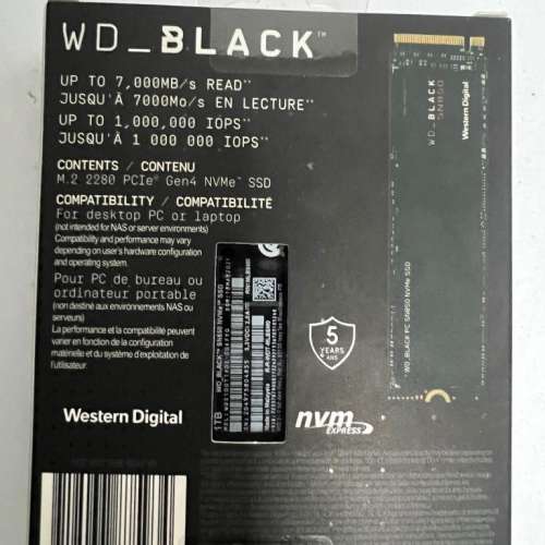 WD SN850 1TB M.2 SSD