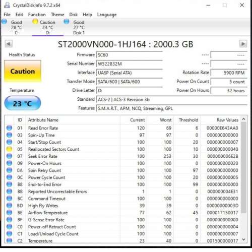 Seagate nas 2TB sata HDD