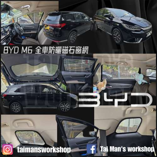 BYD M6 全車防曬磁石窗網