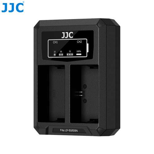 JJC USB Dual Battery Charger For CANON LP-E6 (DCH-E6TC)