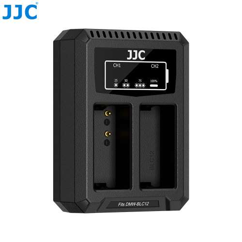 JJC USB Dual Battery Charger For Panasonic DMW-BLC12 (DCH-BLC12TC)