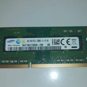 1.35V 低電壓筆記型 Samsung DDR3 PC3L-12800 1600mhz  4GB SO-DIMM記憶體 (RAM)