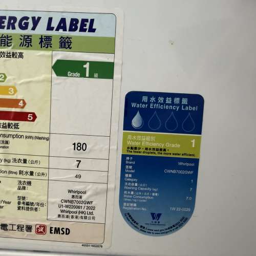 意大利製 惠而浦洗衣機 極新淨