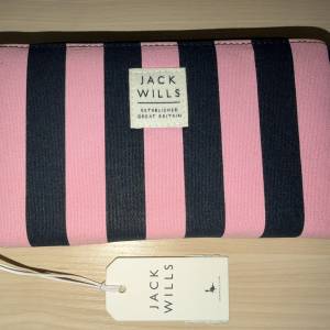 全新Jack Wills 條紋拉鍊長銀包