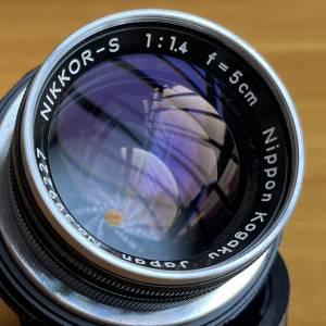 NIKKOR-S 5cm f/1.4 E or M mount 旁軸鏡頭 黑鎳銅版