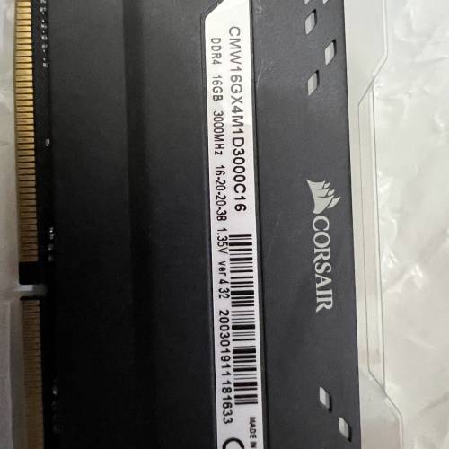 CORSAIR 海盜船16G&times;2 3000MHZ