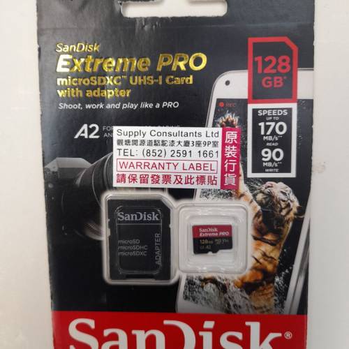 全新行貨Sandisk 128gb Extreme pro Micro Sd card