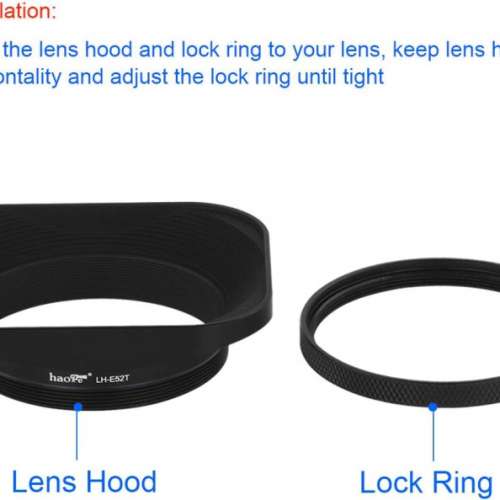 Haoge 52MM METAL HOOD (FOR FUJIFILM xf35mm f1.4)