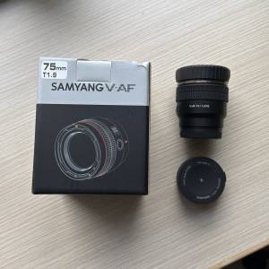 Samyang 三陽 v-af 75mm T1.9 FE mount lans 鏡頭