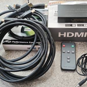 HDMI 3進1出 切換器 + 4 條 HDMI 線 ( cable switcher 分配器 分線器 )