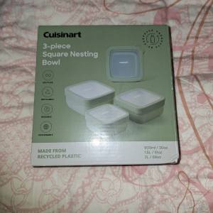 Cuisinart 方形嵌套式便當盒 / 微波爐保鮮盒 3 個裝
