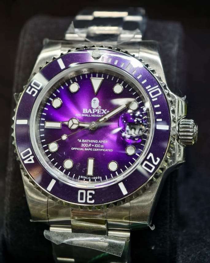 BAPE 猿人紫色手錶BATHING APE BAPEX TYPE 1 向Rolex 致敬長期斷貨王