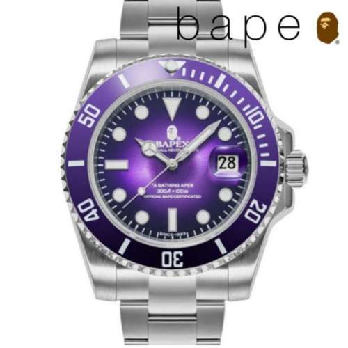 BAPE 猿人紫色手錶 BATHING APE   BAPEX TYPE 1 向Rolex 致敬 長期斷貨王 日本速遞...
