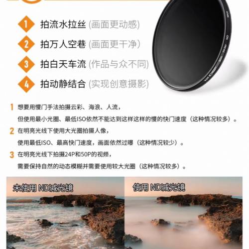 K&F Concept ND2-400 減光鏡 67mm