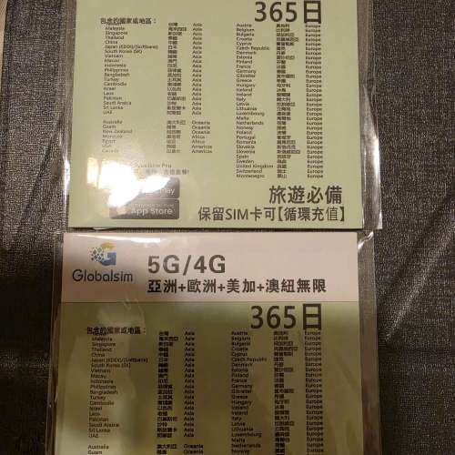 GlobalSim 5G/4G 365日 10GB SIM卡