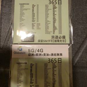 GlobalSim 5G/4G 365日 10GB SIM卡