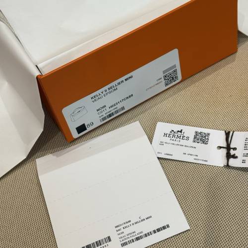 Hermes愛馬仕 凱莉二代MiniKelly Epsom 89黑色 銀扣 K刻