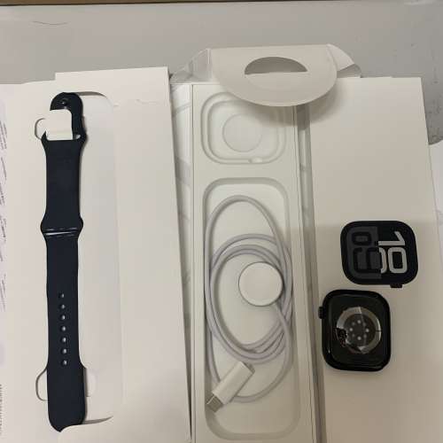 99%New US Apple Watch S10 GPS 46mm Jet Black Alum S/M Black Sport, 保到30-5-2026