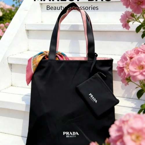 Prada - 雙色 Tote Bag (雙面使用)(粉紅色+黑色)