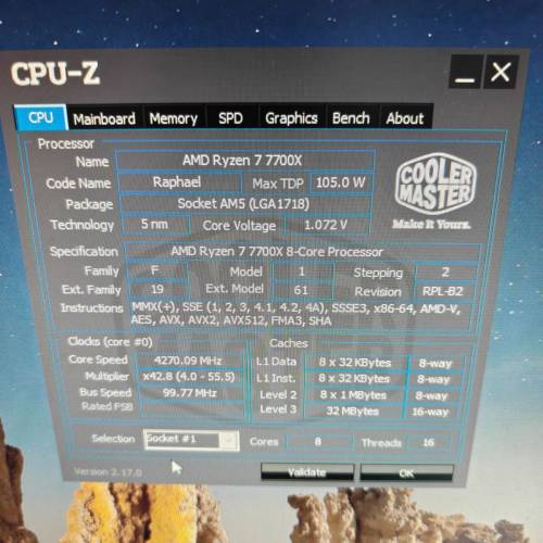 AMD RYZEN 7 7700X 8Cores 16Threads【有GPU】