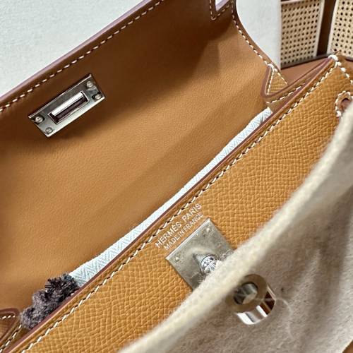 Hermes愛馬仕 凯莉二代MiniKelly Epsom 37金棕 銀扣 K刻