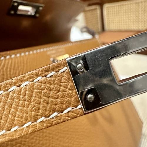 Hermes愛馬仕 凯莉二代MiniKelly Epsom 37金棕 銀扣 K刻