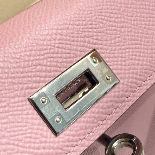 Hermes愛馬仕 凱莉二代MiniKelly Epsom X9錦葵紫 銀扣 K刻