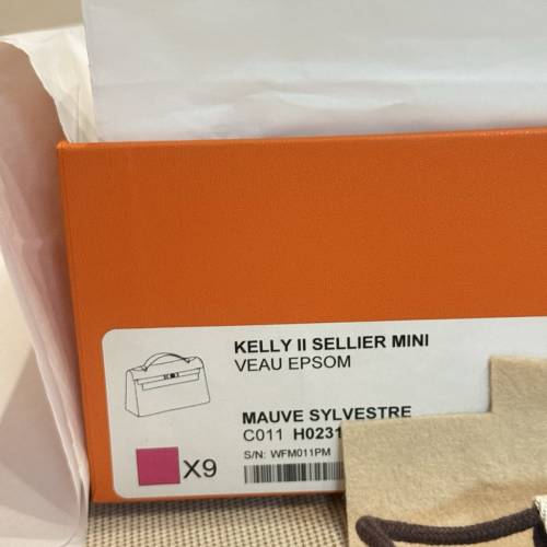Hermes愛馬仕 凱莉二代MiniKelly Epsom X9錦葵紫 銀扣 K刻