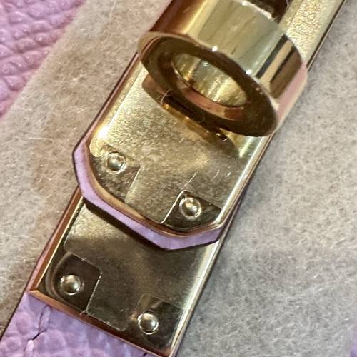 Hermes愛馬仕 凱莉二代MiniKelly Epsom X9錦葵紫 金釦 K刻