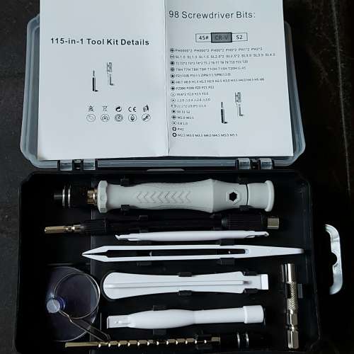 115  in 1, 全新 98 bits 鏍絲批套裝 連鉗和延長棒 膠盒