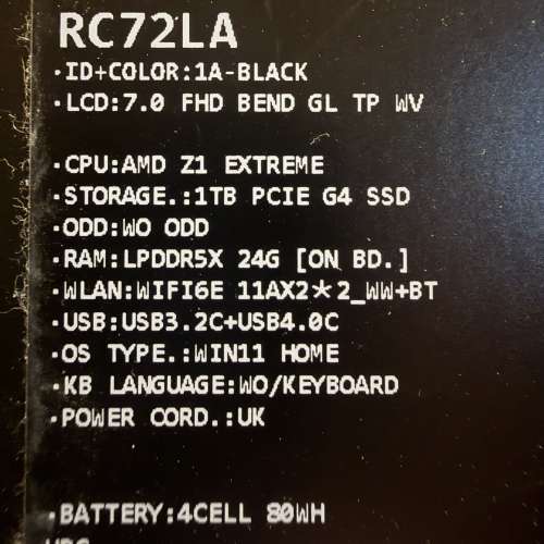 98%成新 2024年機 ROG ALLY X 24GB + 1TBSSD 連原裝CASE