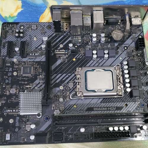Intel Core i5-12490F cpu + ASRock B660M-HDV mATX mainboard + 16GB DDR4-3200 ram