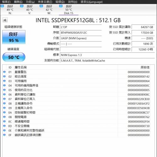Intel SSD Pro 7600p 512GB m.2 nvme PCIe 3.0x4 SSD
