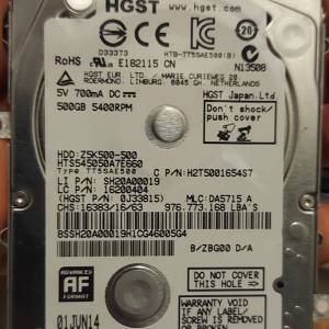 HGST 2.5-inch Travelstar Z5K500 5400rpm SATA Hard Disk Drive 500GB