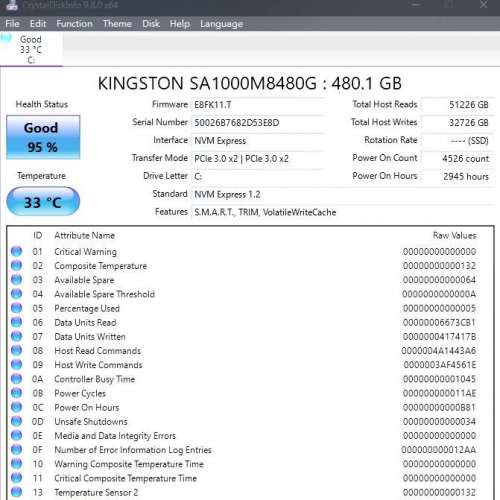 95%新kingston m.2 ssd