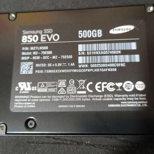 Samsung  850 EVO SATA III 2.5-inch SSD 500GB