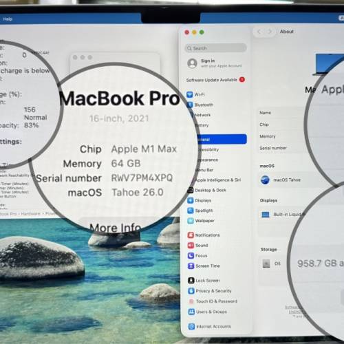 MacBook Pro 16 吋 (2021) M1 MAX 64GB RAM 1TB SSD A2485 (非M2 M3 M4 MINI AIR NEO