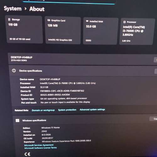 Intel Core i5-7600K cpu + Gigabyte GA-Z170-HD3 ATX + Kingston 32GB DDR3-1600 ram