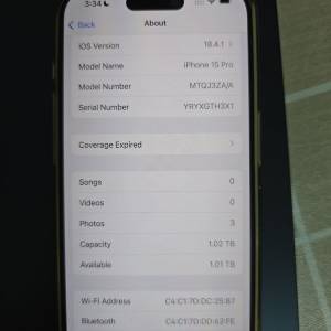 95% iPhone 15 Pro 1TB 白色