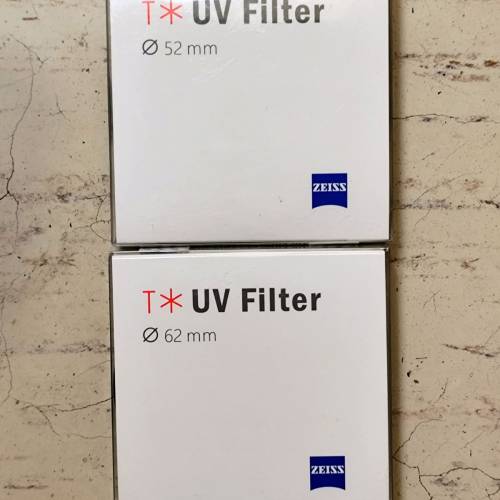 執屋清物 Zeiss T* UV Filter 蔡司 UV 濾鏡  52mm 62mm $200全走