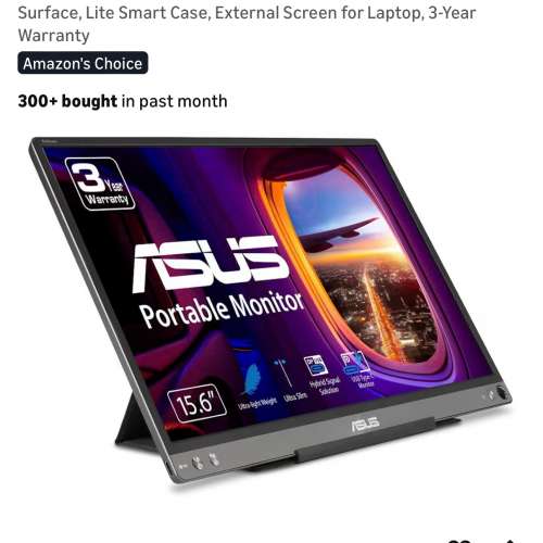ASUS ZenScreen Portable Monitor MB16ACE 便攜顯示器 MacBooks 外接屏幕 type-c