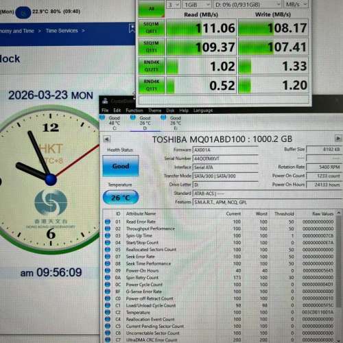 Toshiba 2.5 hard disk 1tb x 4